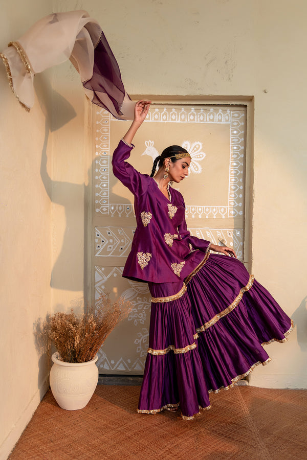 NOOR SILK KURTI SHARARA SET