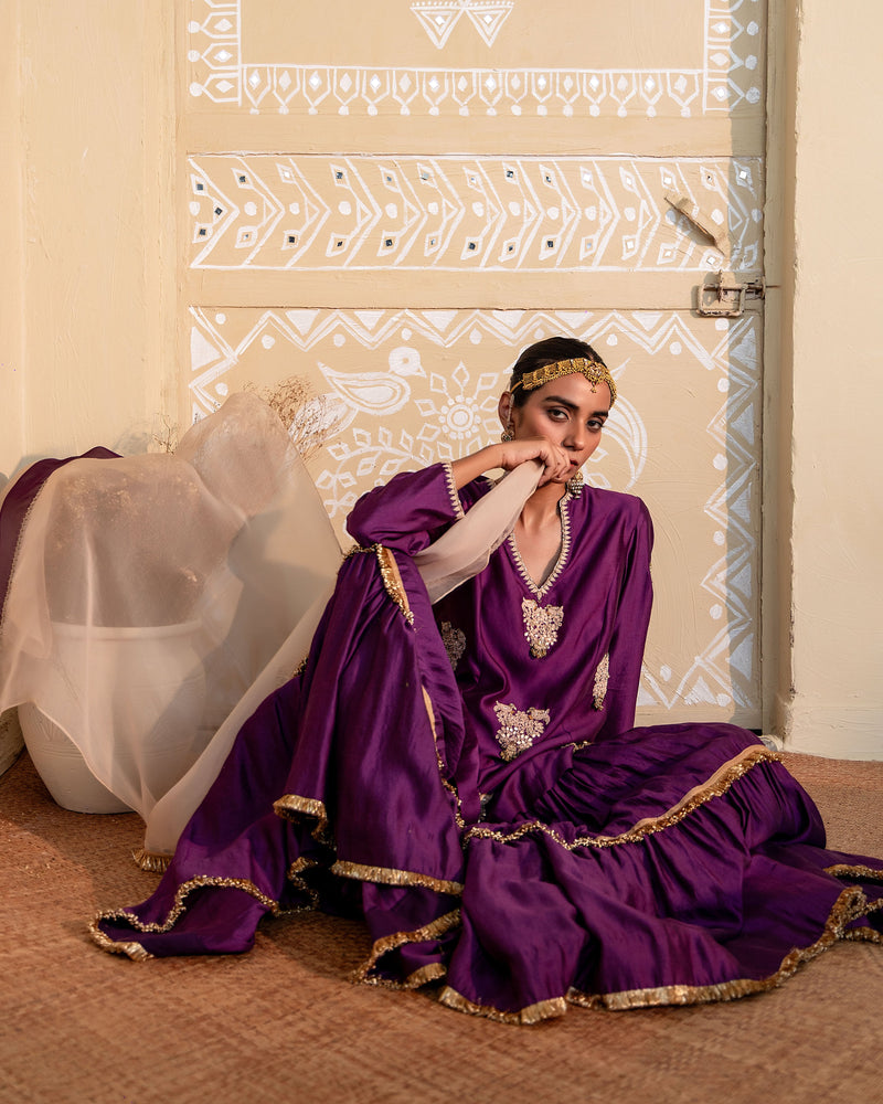 NOOR SILK KURTI SHARARA SET