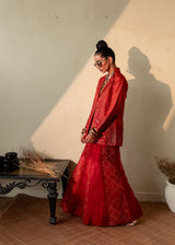 AGNIKA - ORGANZA BLAZER WITH SHARARA PANTS
