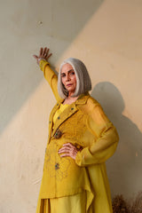 KANAK - VENOM GREEN JACKET DHOTI SET