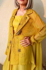 KANAK - VENOM GREEN JACKET DHOTI SET