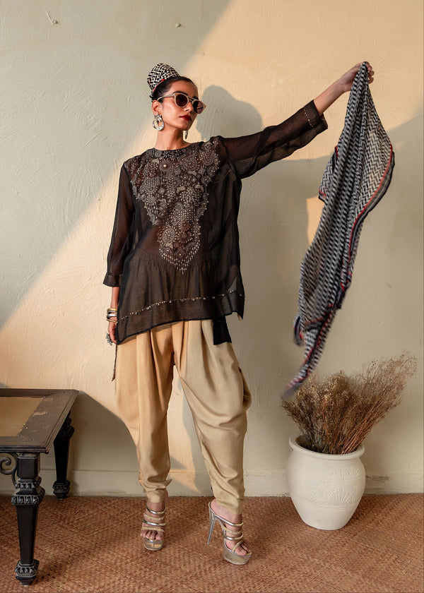 TAMARA - CHANDERI KAFTAN & DHOTI SET