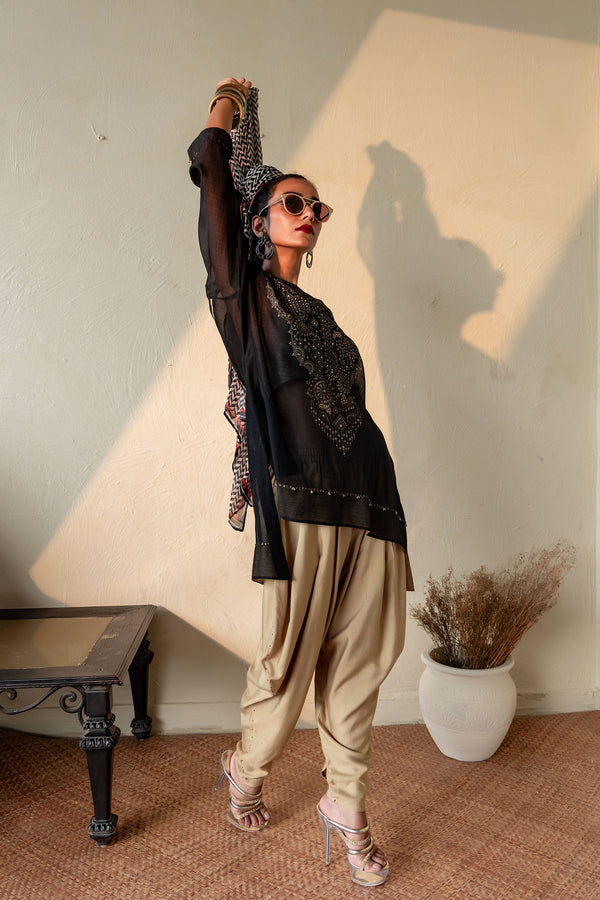 TAMARA - CHANDERI KAFTAN & DHOTI SET