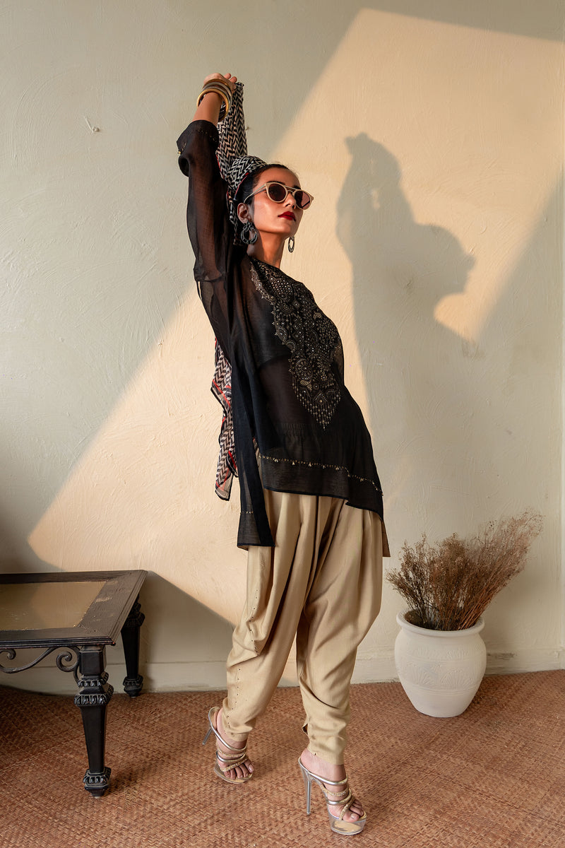 TAMARA - CHANDERI KAFTAN & DHOTI SET