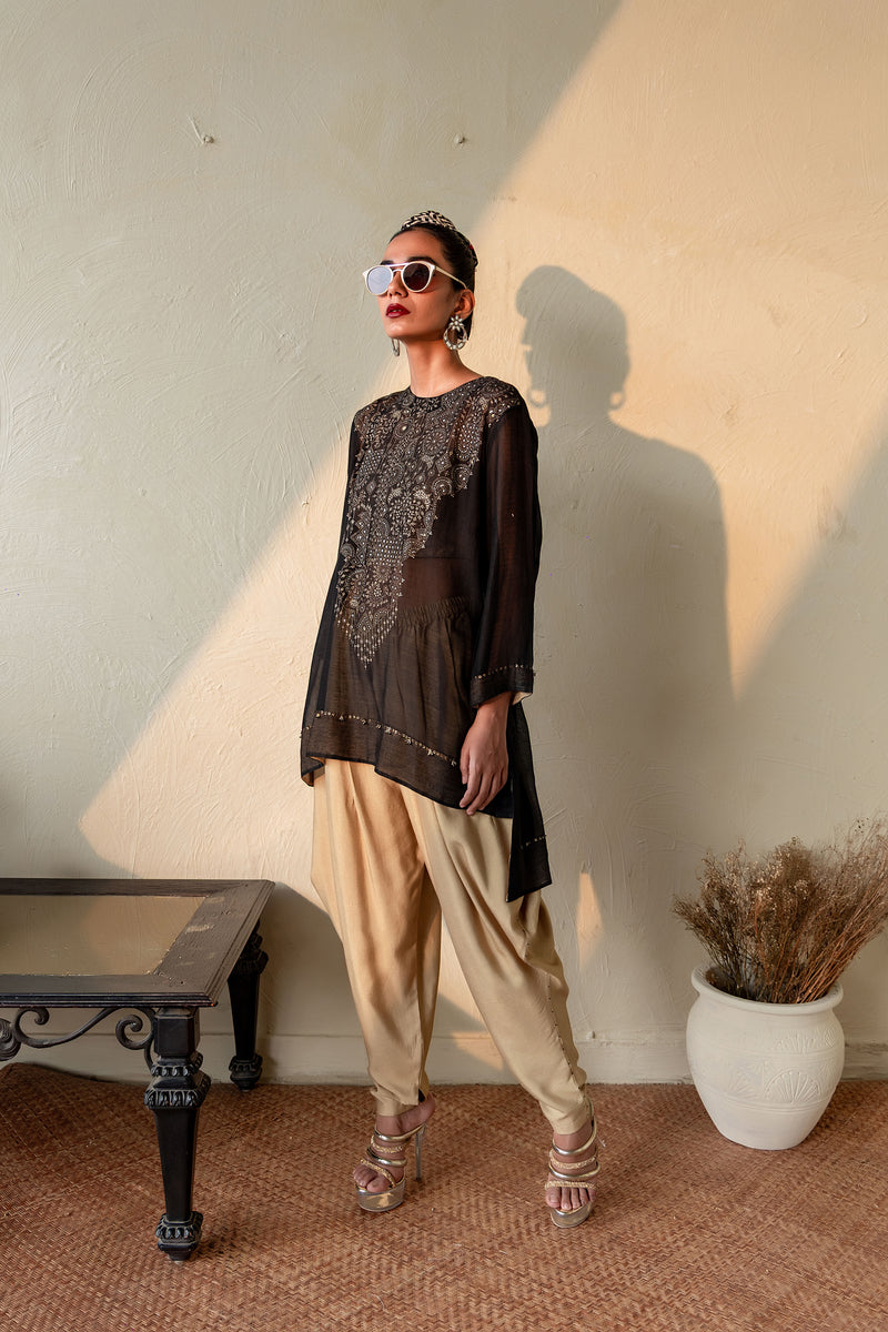 TAMARA - CHANDERI KAFTAN & DHOTI SET