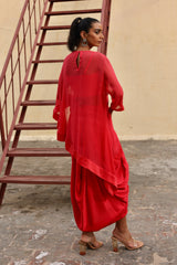Ruhaani - Chiffon kaftaan with drape skirt