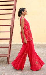 Gulnaar chiffon kurta & gharara set