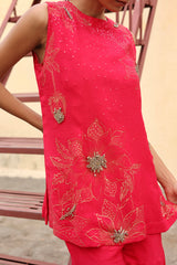 Gulnaar chiffon kurta & gharara set