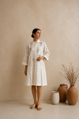 White linen dress
