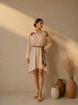 Beige shirt dress