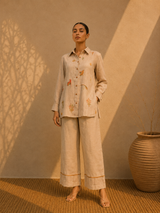 LINEN BEAD WORK CO ORD SET