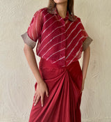 Lehariya kaftan and dhoti set