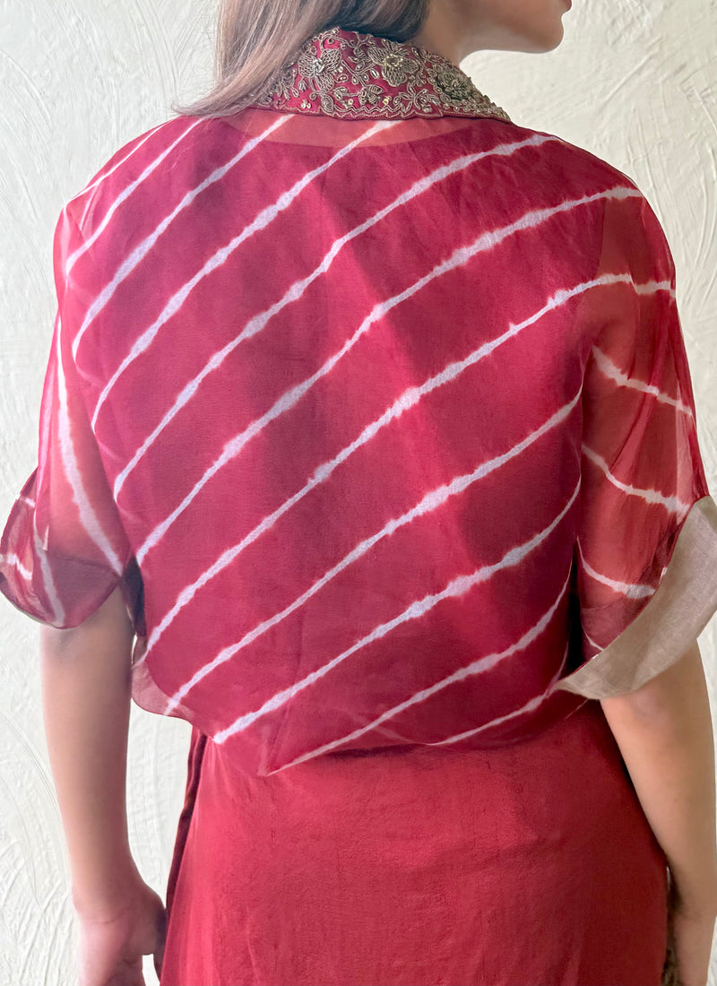 Lehariya kaftan and dhoti set