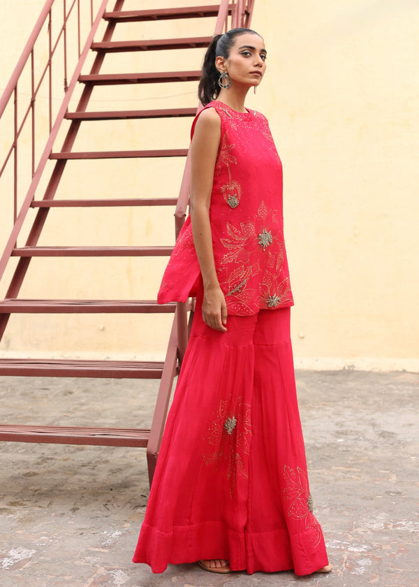 Gulnaar chiffon kurta & gharara set