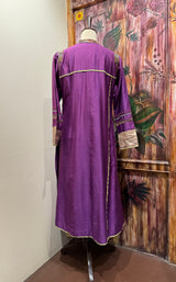 Purple hand painted kurta set