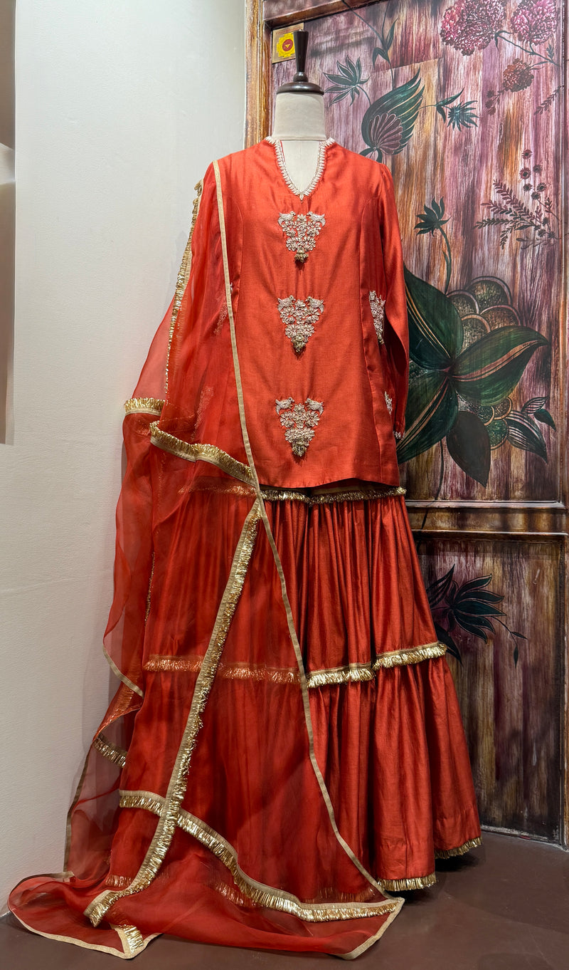 NOOR SILK KURTI SHARARA SET