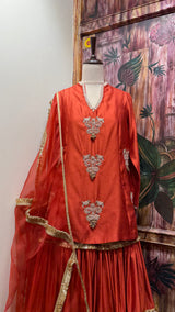 NOOR SILK KURTI SHARARA SET
