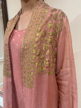 Pink hand painted jacket set