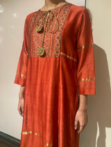COPPER RED KURTA SET