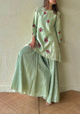 sea green kurta sharara set