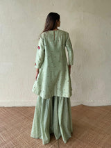 sea green kurta sharara set