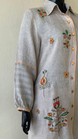 LINEN HAND-EMBROIDERED KURTA CO-ORD SET