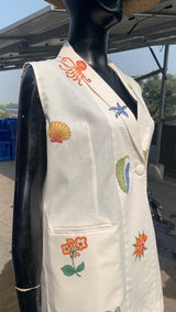 MARINE LINEN HAND-PAINTED CO-ORD SET