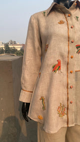 LINEN BEAD WORK CO ORD SET