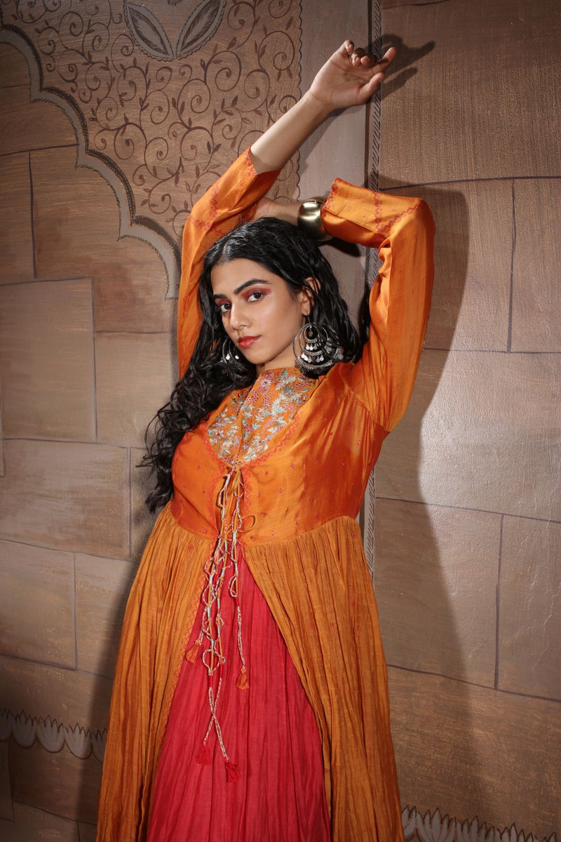 layered kurta dress Asymmetrical Layered Kurta Set shwetangadesign