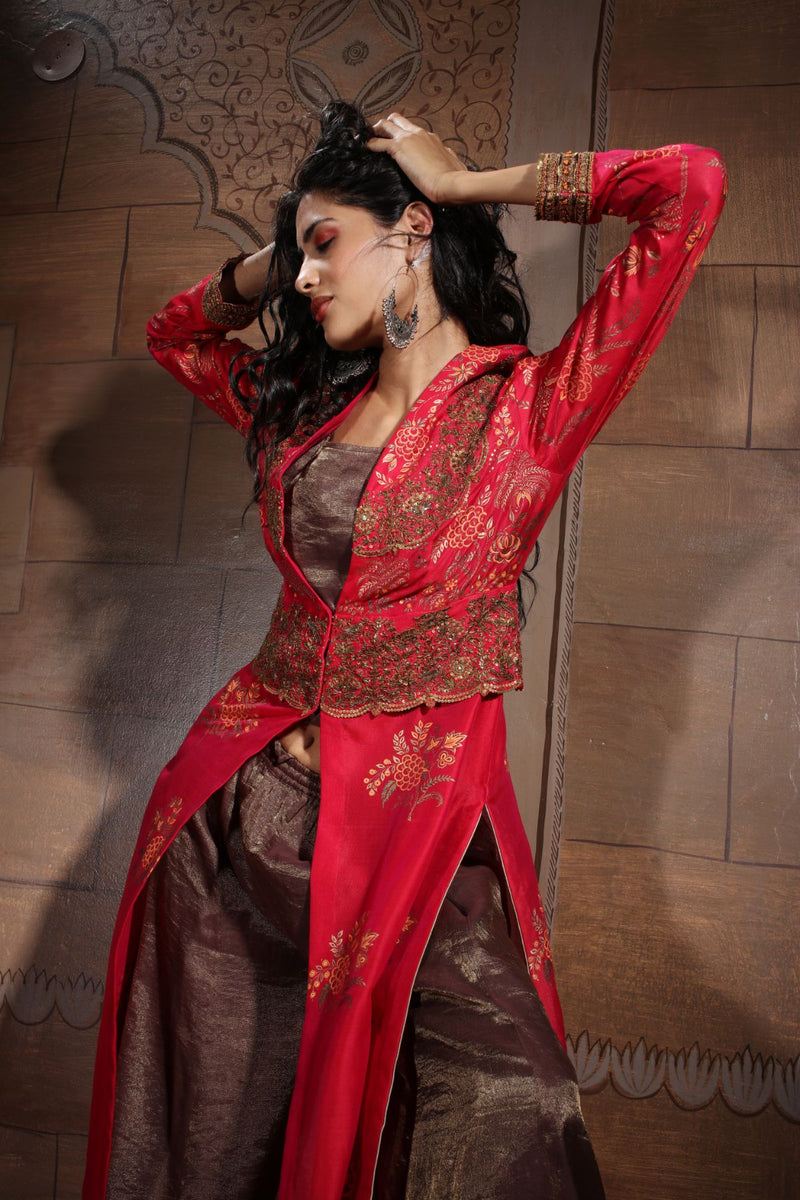 Suroor jacket with full flared gown