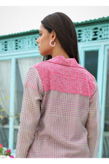 Bubblegum pink dress with a yoke jacket