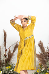 Sunshine Glow Handloom Chanderi Dress - Sunshine Glow - Neeta Bhargava