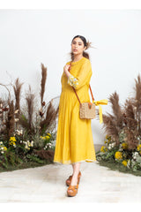 Sunshine Glow Chanderi Dress - Sunshine Glow - Neeta Bhargava