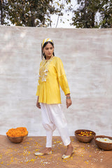 Utsav silk chanderi top and khadi pant