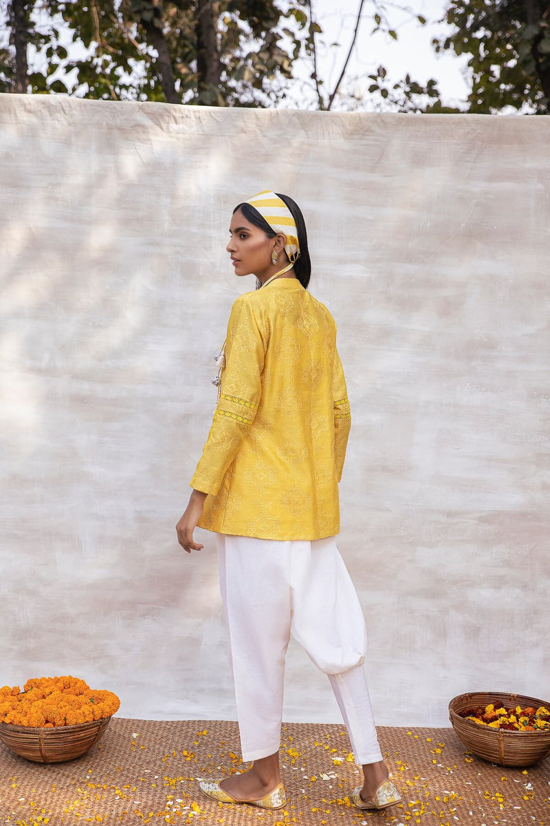 Utsav Self textured top and khadi pant