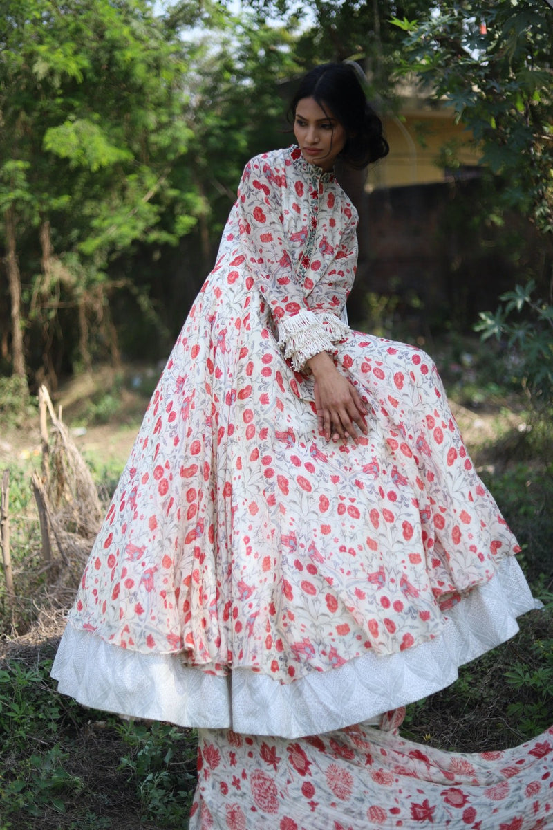 Vintage Garden Botanical blossomy printed dress and churidar set - Vintage Garden - Neeta Bhargava
