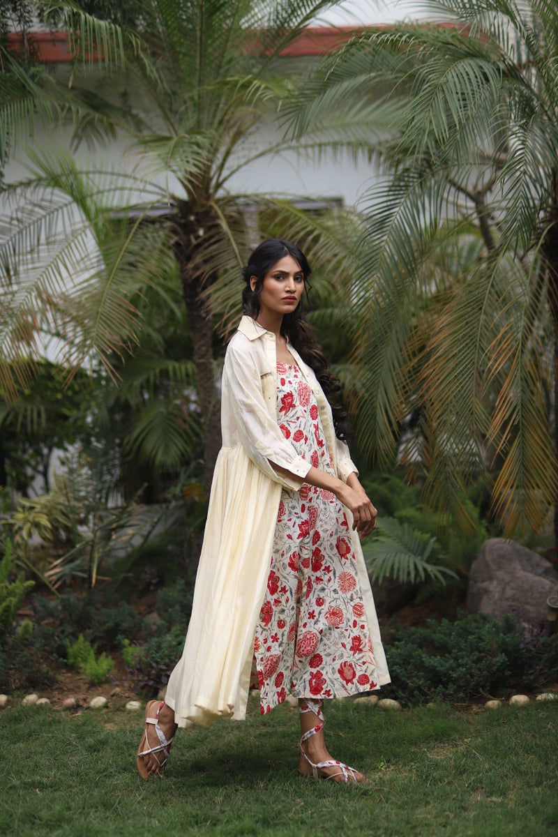 Vinatge Garden gathered cape with cami dress - Vintage Garden - Neeta Bhargava