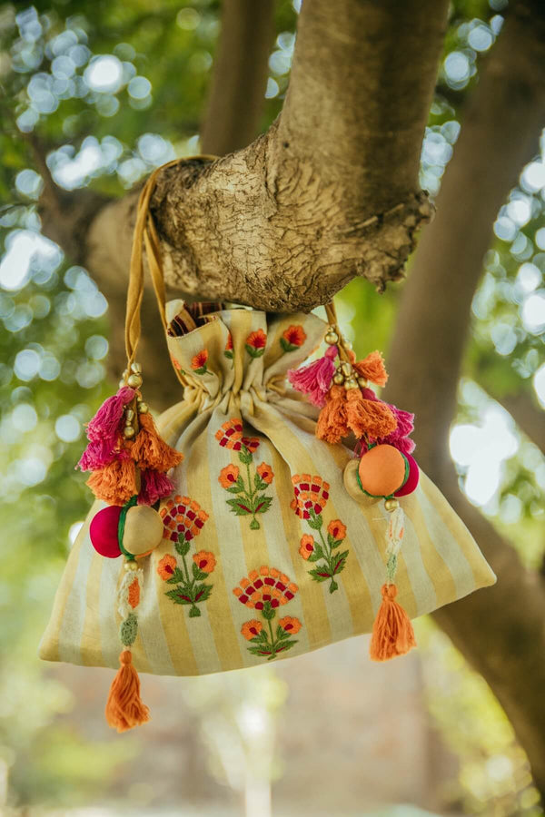 Utsav floral hand embroidered bag